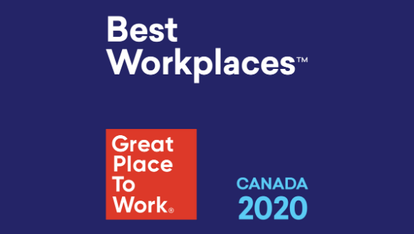 Best Workplaces Canada 2020 award by Great Place to Work.