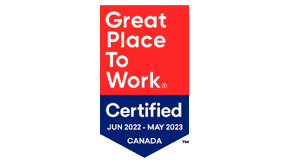 Great Place to Work Certified 2022 Canada badge.