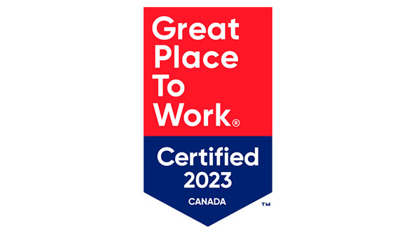 Great Place to Work Certified 2023 Canada badge.