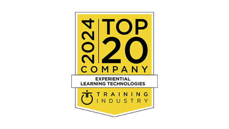 Training Industry Top 20 Experiential Learning Technologies award badge.