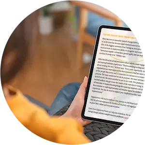 Participant reading an eBook on fostering an innovation-ready culture in organizations.